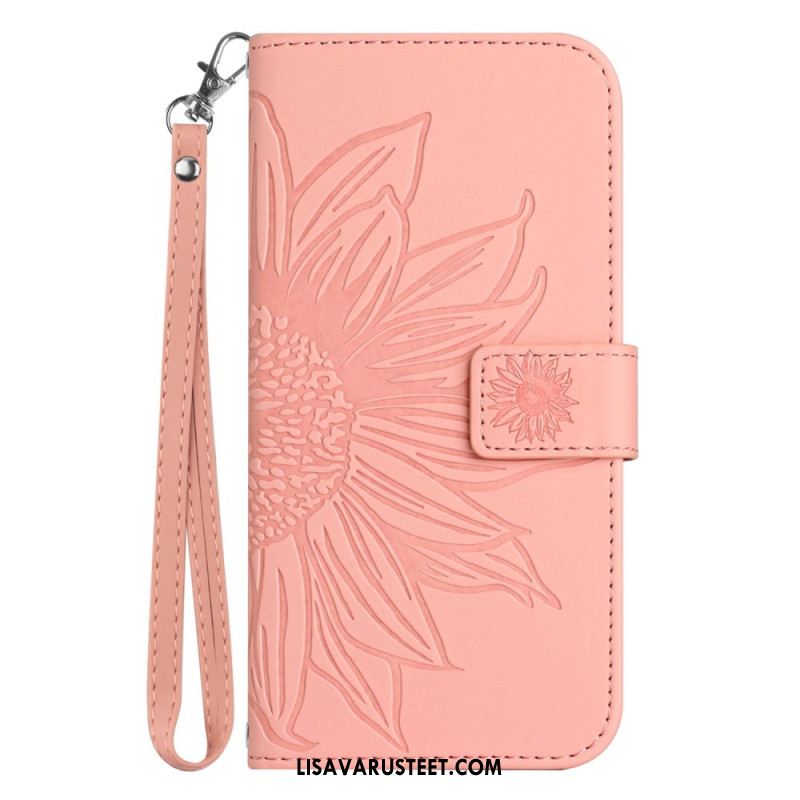 Kotelot Xiaomi Redmi Note 14 5g Puhelinkuoret Auringonkukkakuvio Ja Hihna