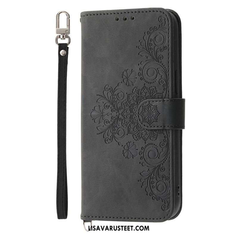 Kotelot Xiaomi Redmi Note 14 5g Puhelinkuoret Pitsikuvioinen Lompakko Hihnalla Ja Olkahihnalla