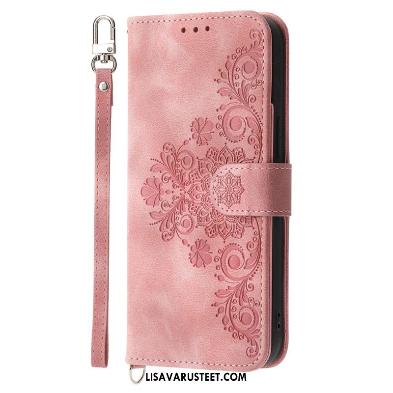 Kotelot Xiaomi Redmi Note 14 5g Puhelinkuoret Pitsikuvioinen Lompakko Hihnalla Ja Olkahihnalla