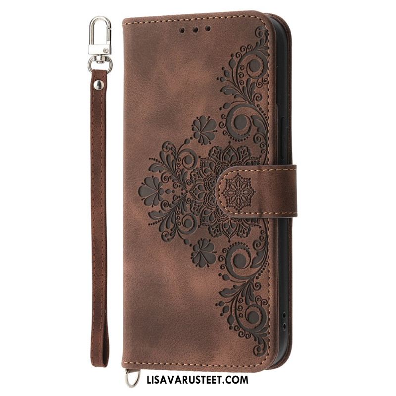 Kotelot Xiaomi Redmi Note 14 5g Puhelinkuoret Pitsikuvioinen Lompakko Hihnalla Ja Olkahihnalla