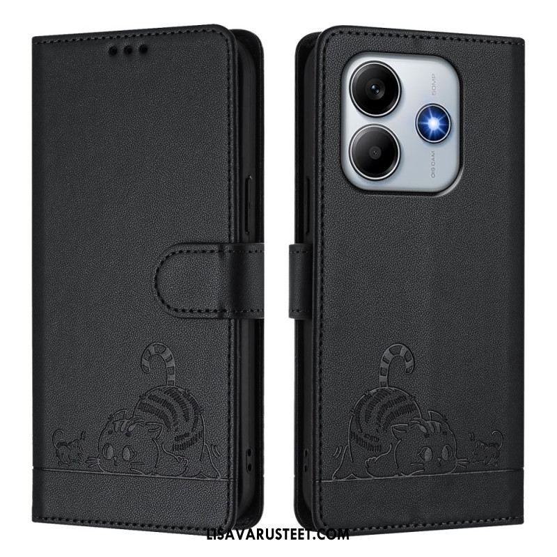 Kotelot Xiaomi Redmi Note 14 5g Puhelinkuoret Rfid-suojattu Kissakohtaus