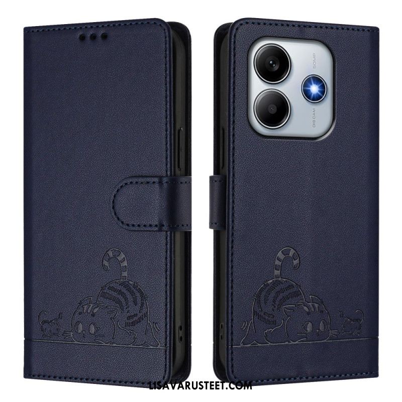 Kotelot Xiaomi Redmi Note 14 5g Puhelinkuoret Rfid-suojattu Kissakohtaus