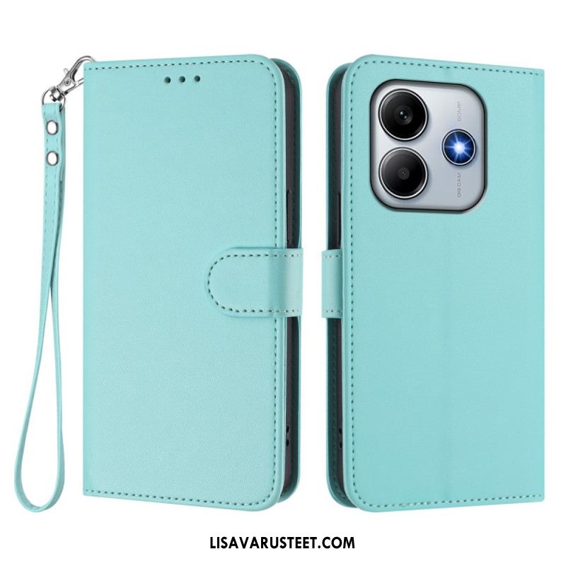 Kotelot Xiaomi Redmi Note 14 5g Yksivärinen Ja Nauhallinen