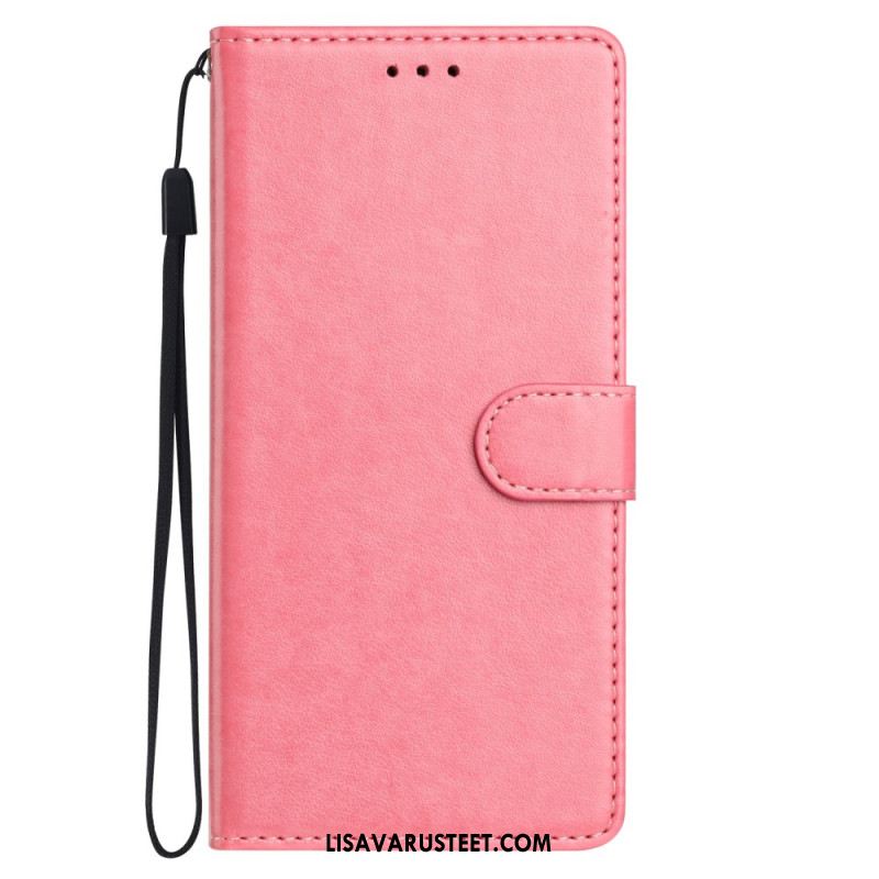 Kotelot Xiaomi Redmi Note 14 5g Yksivärinen Nahkakuvio Ja Hihna