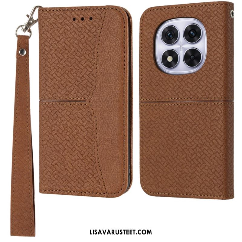 Kotelot Xiaomi Redmi Note 14 Pro 4g Kudottu Tekstuuri Hihnalla