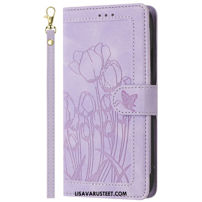 Kotelot Xiaomi Redmi Note 14 Pro 4g Kukkakuvio Hihnalla