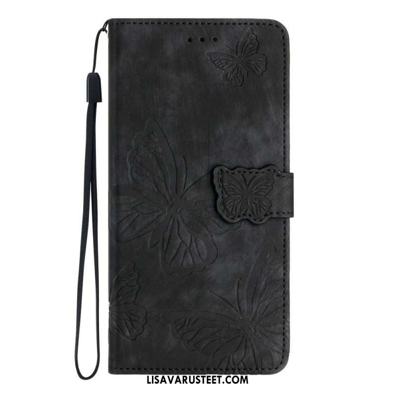 Kotelot Xiaomi Redmi Note 14 Pro 4g Puhelinkuoret Mokkanahkakuvio Perhoset