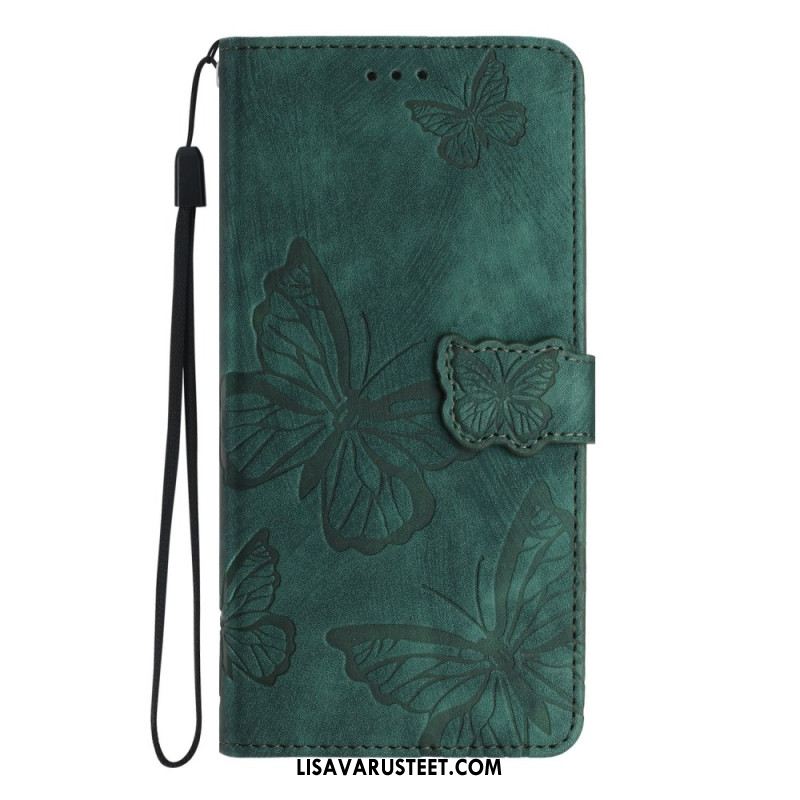 Kotelot Xiaomi Redmi Note 14 Pro 4g Puhelinkuoret Mokkanahkakuvio Perhoset