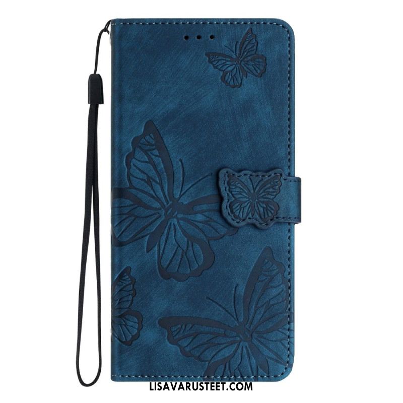 Kotelot Xiaomi Redmi Note 14 Pro 4g Puhelinkuoret Mokkanahkakuvio Perhoset