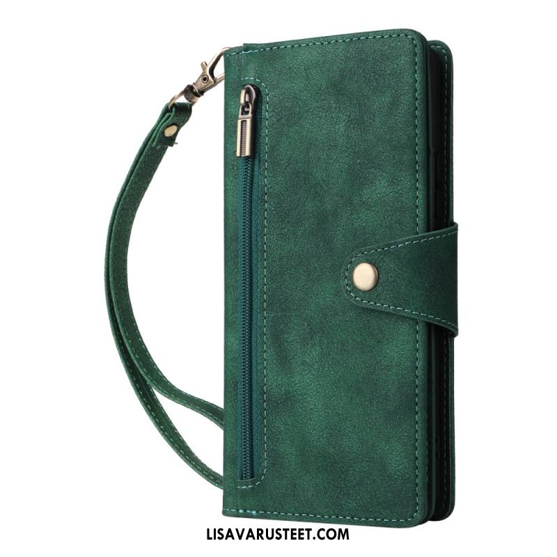 Kotelot Xiaomi Redmi Note 14 Pro 4g Vetoketjullinen Lompakko Hihnalla Suojakuori