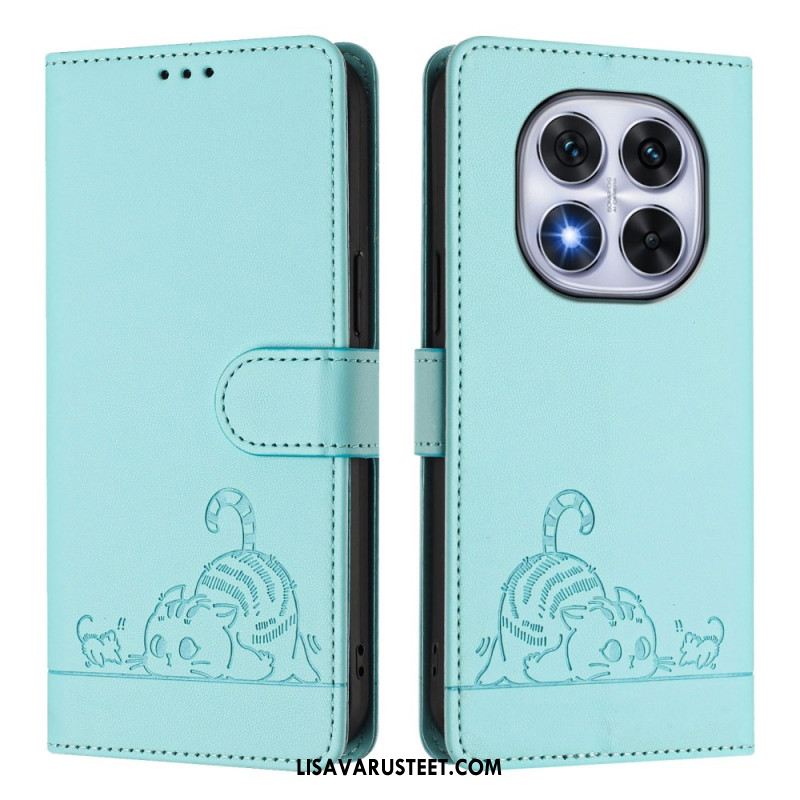 Kotelot Xiaomi Redmi Note 14 Pro 5g Rfid-suojattu Kissakuvio