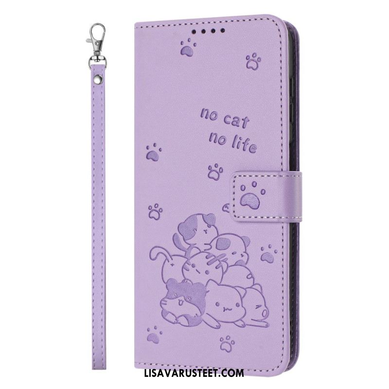 Kotelot Xiaomi Redmi Note 14 Pro Plus 5g Kissakohtaus Hihnalla