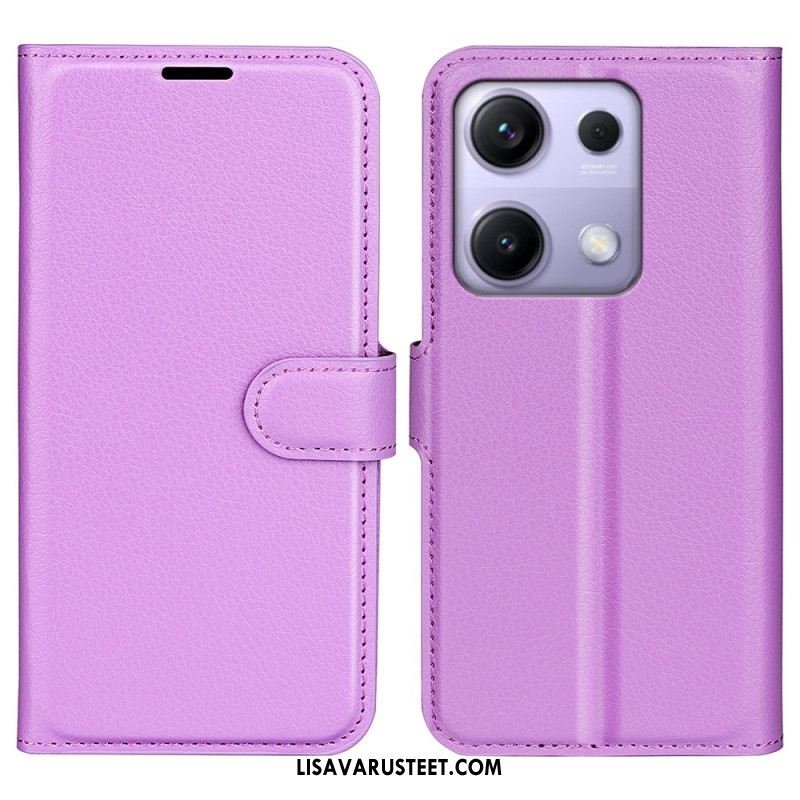 Kotelot Xiaomi Redmi Note 14s Klassinen Litsikuvioinen Tekonahka Suojakuori