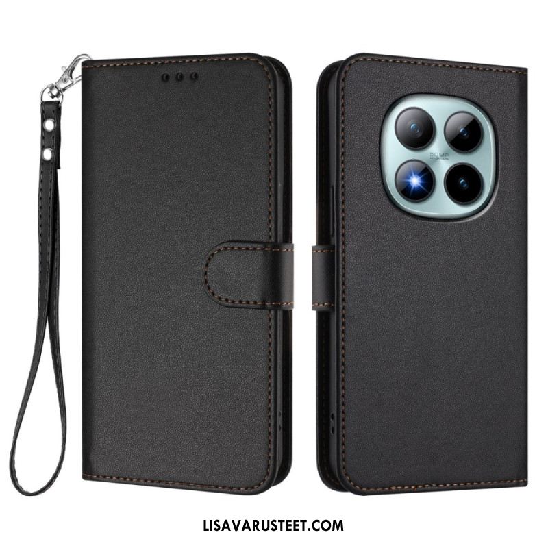 Kotelot Xiaomi Redmi Note 15 Pro Plus 5g Yksivärinen Nahkakuvio Hihna