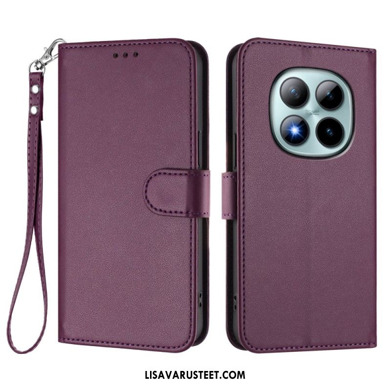 Kotelot Xiaomi Redmi Note 15 Pro Plus 5g Yksivärinen Nahkakuvio Hihna