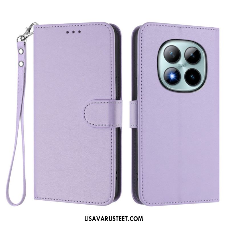 Kotelot Xiaomi Redmi Note 15 Pro Plus 5g Yksivärinen Nahkakuvio Hihna