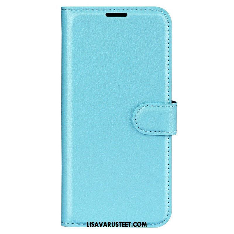 Kotelot iPhone 15 Plus Classic Litchi Faux Leather