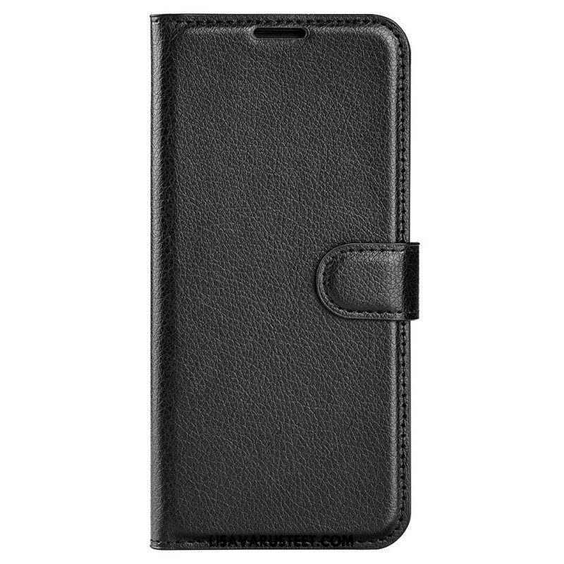 Kotelot iPhone 15 Pro Classic Litchi Faux Leather