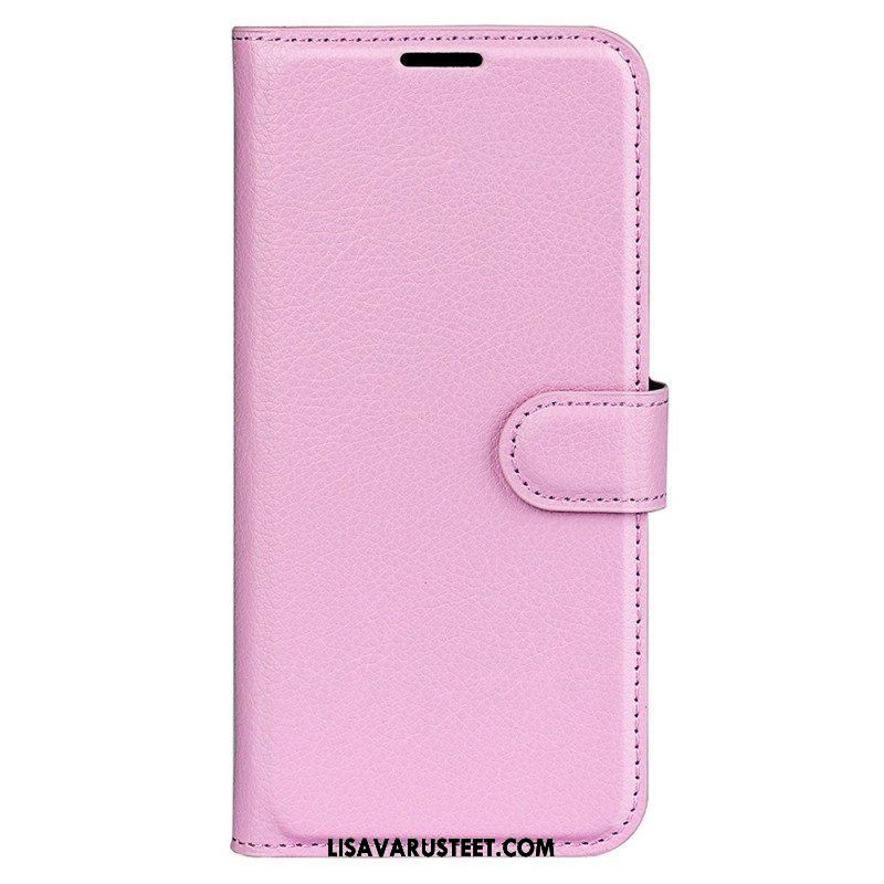 Kotelot iPhone 15 Pro Classic Litchi Faux Leather