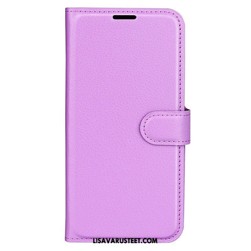 Kotelot iPhone 15 Pro Classic Litchi Faux Leather