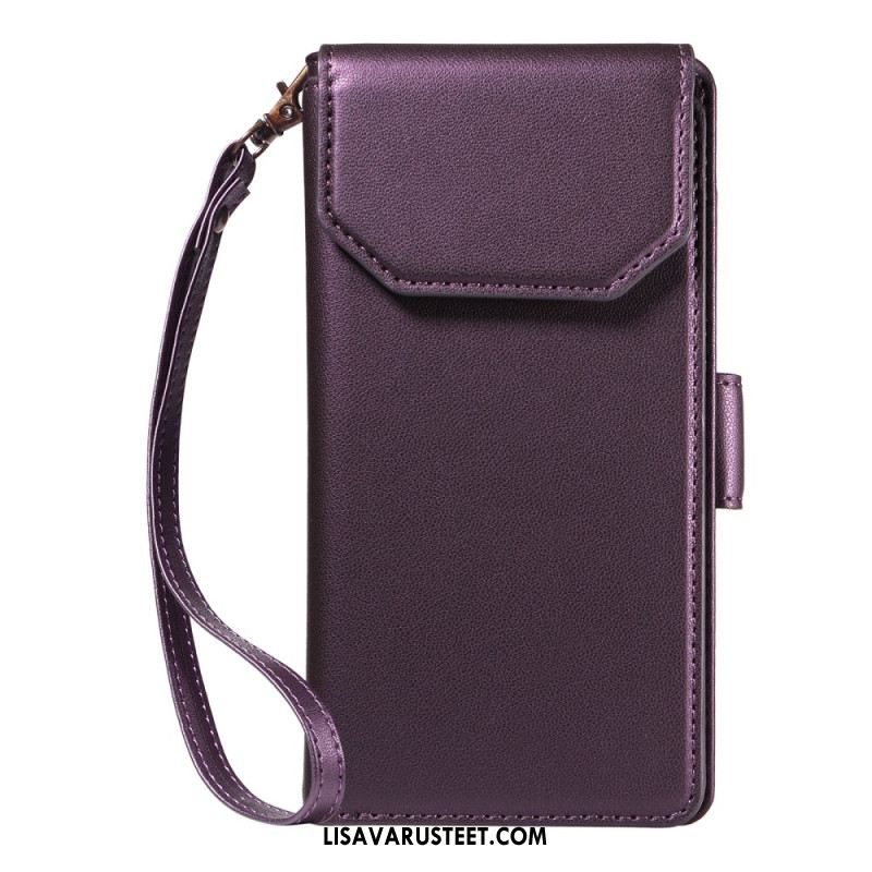 Kotelot iPhone 17 Useita Korttipaikkoja Ja Rannehihna Suojakuori