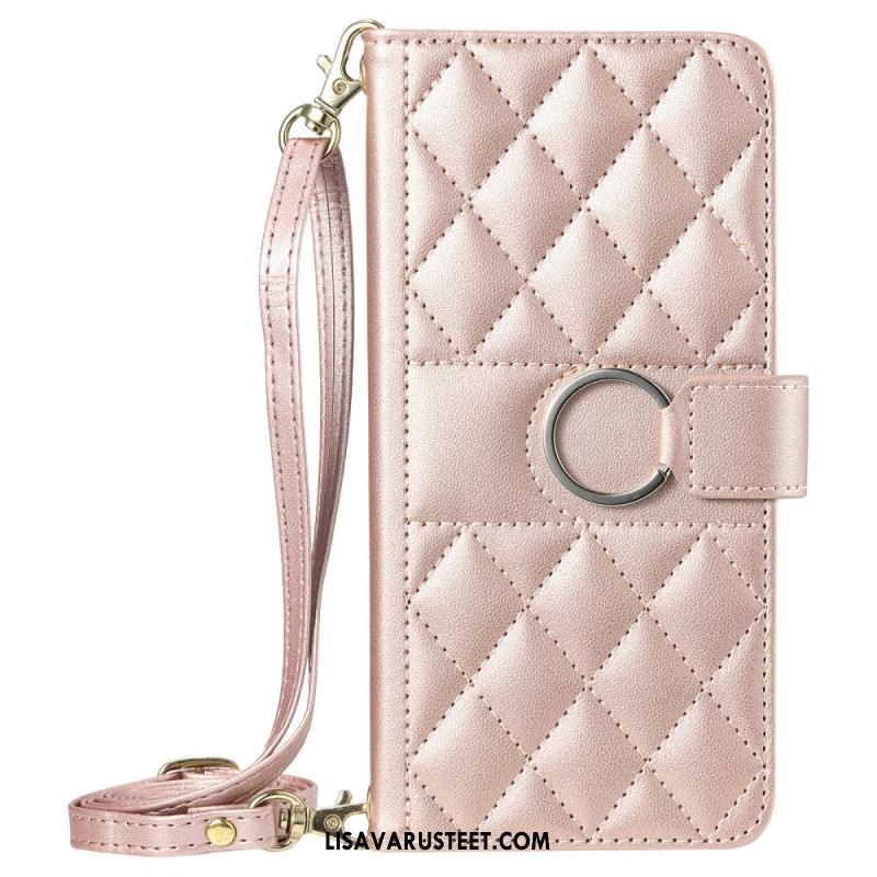 Kotelot iPhone Air Tikattu Lompakko Kaulanauhalla Ja Olkahihnalla Suojakuori