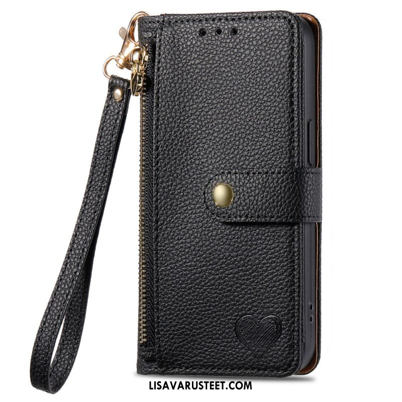 Kuoret Oneplus Nord 4 Sydänkuvioinen Rfid-estollinen Lompakko