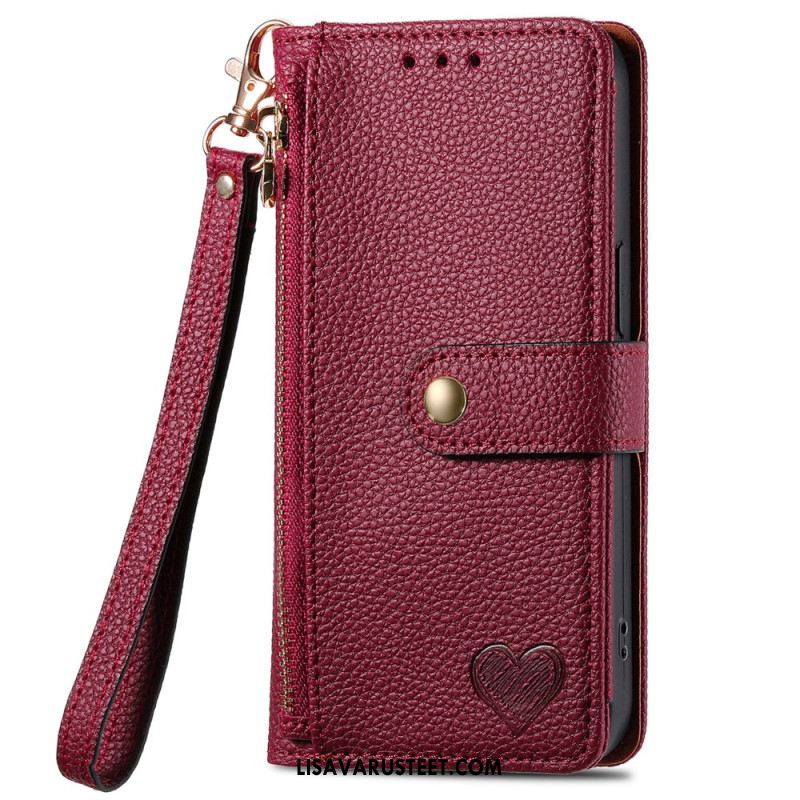 Kuoret Oneplus Nord 4 Sydänkuvioinen Rfid-estollinen Lompakko