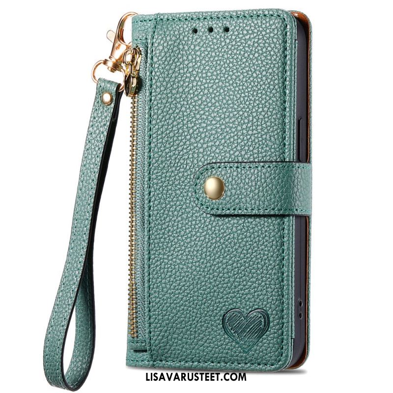 Kuoret Oneplus Nord 4 Sydänkuvioinen Rfid-estollinen Lompakko