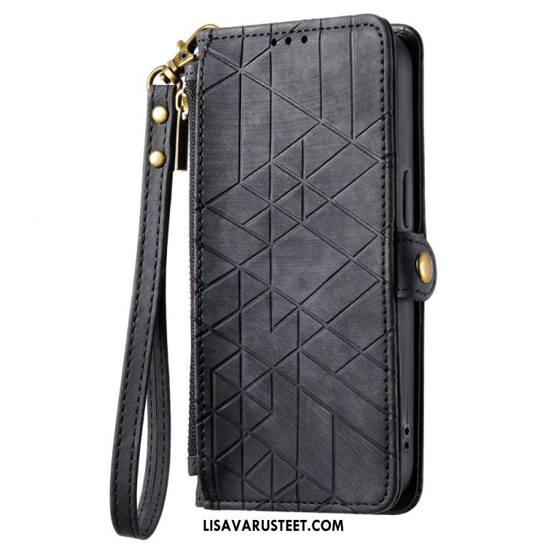 Kuoret Xiaomi Redmi Note 14 Pro Plus 5g Geometrisia Viivoja Muistuttava Lompakko