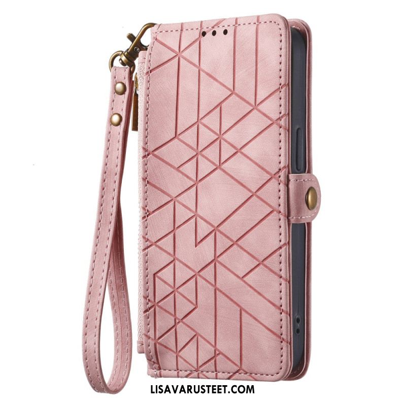 Kuoret Xiaomi Redmi Note 14 Pro Plus 5g Geometrisia Viivoja Muistuttava Lompakko