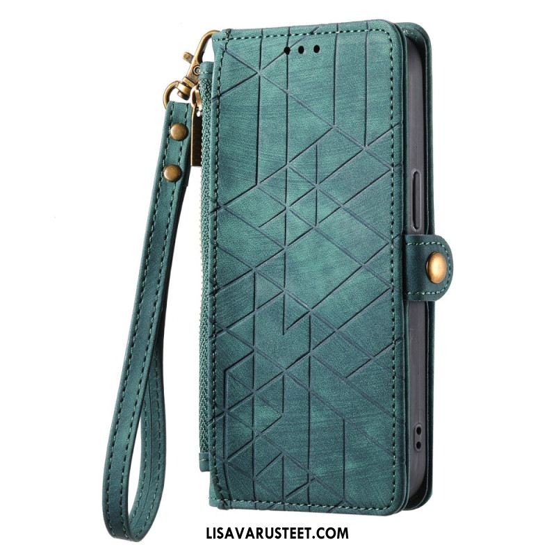 Kuoret Xiaomi Redmi Note 14 Pro Plus 5g Geometrisia Viivoja Muistuttava Lompakko