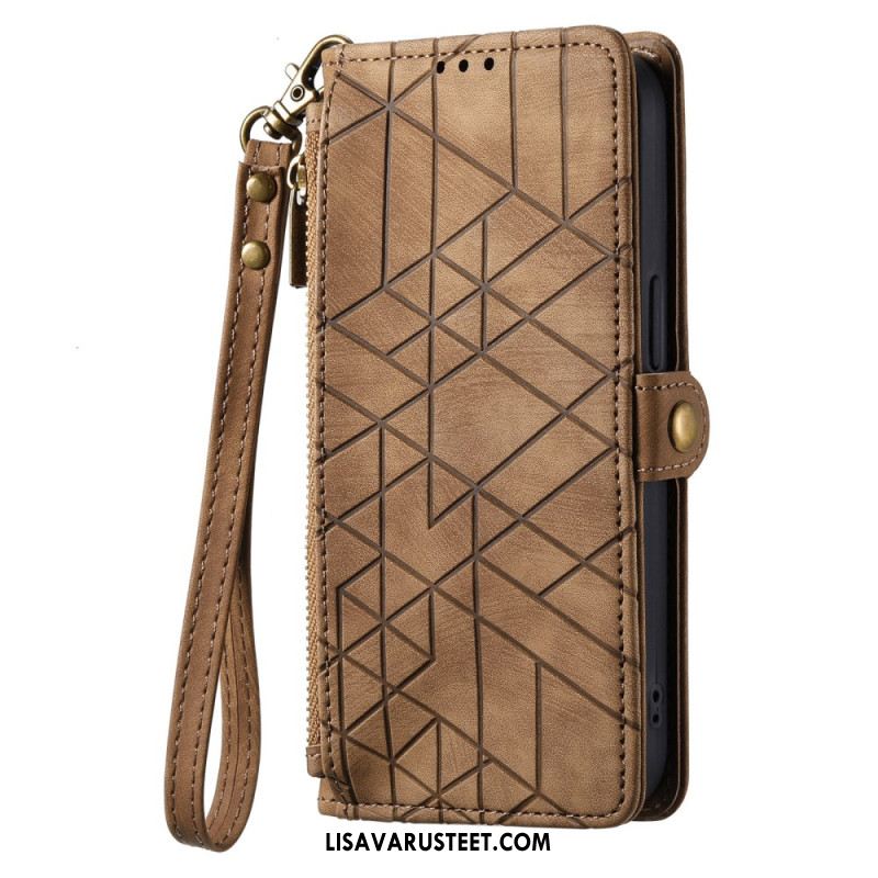 Kuoret Xiaomi Redmi Note 14 Pro Plus 5g Geometrisia Viivoja Muistuttava Lompakko