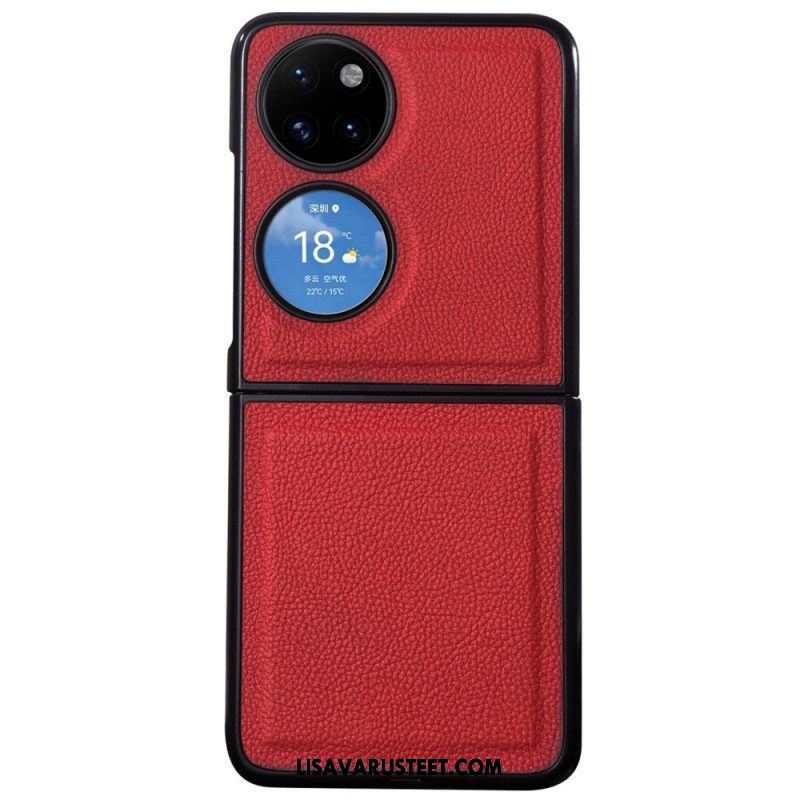 Kuori Huawei P50 Pocket Aitoa Nahkaa