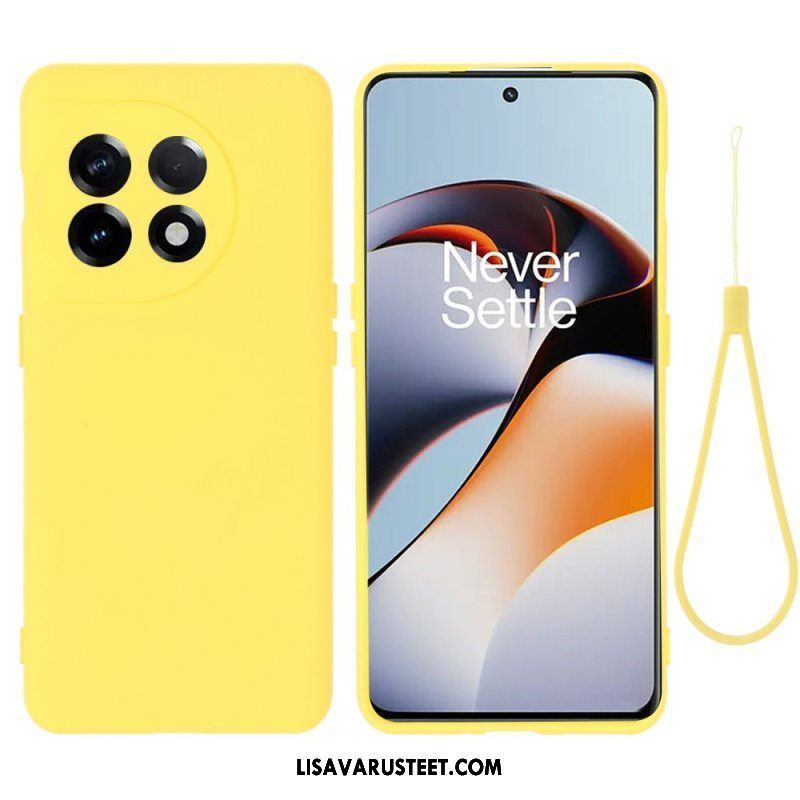 Kuori OnePlus 11 5G Nestemäinen Silikoni Kaulanauhalla