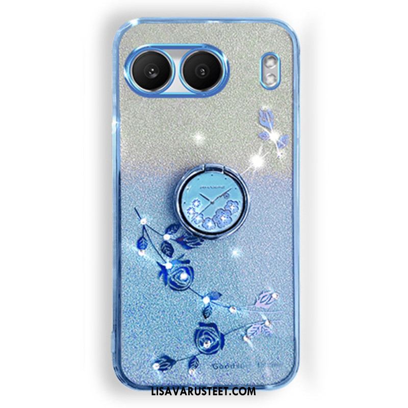 Kuori Oneplus Nord 4 Kadem Paljeteilla Ja Strassilla Koristeltu Sormusteline