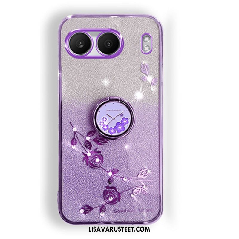 Kuori Oneplus Nord 4 Kadem Paljeteilla Ja Strassilla Koristeltu Sormusteline