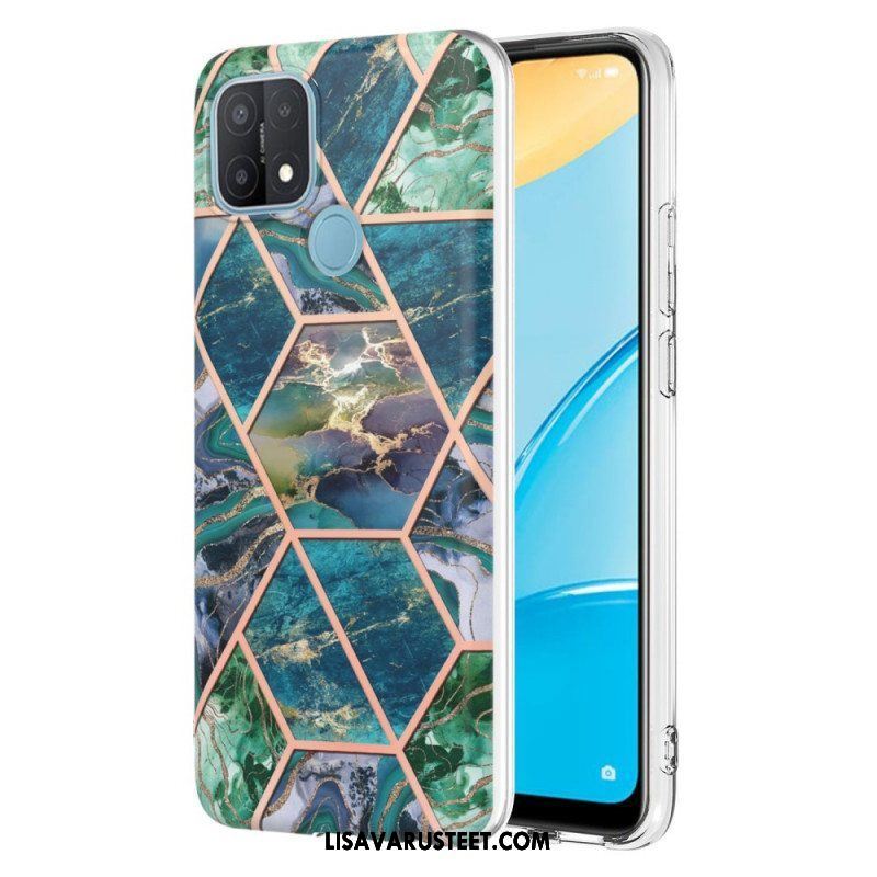 Kuori Oppo A15 Kiiltävä Geometrinen Marmori