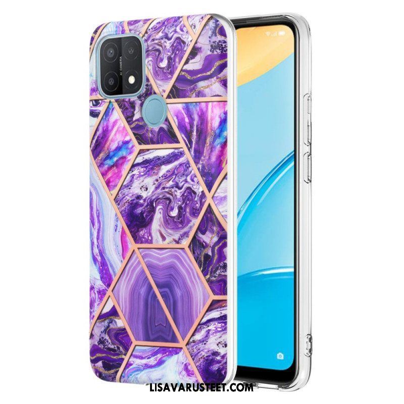 Kuori Oppo A15 Kiiltävä Geometrinen Marmori