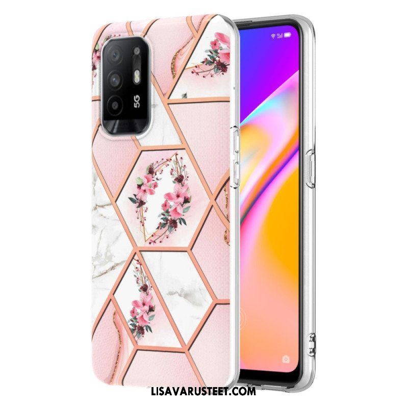 Kuori Oppo A94 5G Värikäs Geometrinen Marmori