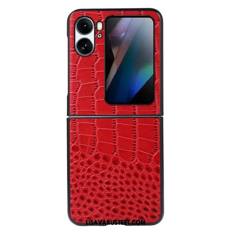 Kuori Oppo Find N2 Flip Kotelot Flip Aito Crocodile Skin Style -nahka