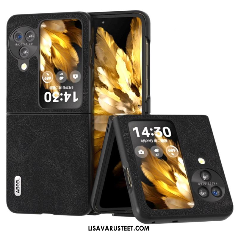 Kuori Oppo Find N3 Flip Nahkaefekti Vintage Abeel