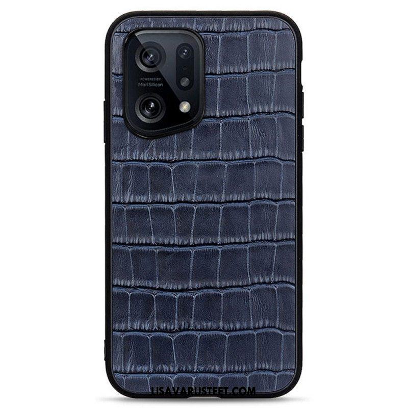 Kuori Oppo Find X5 Aito Crocodile Texture -nahka