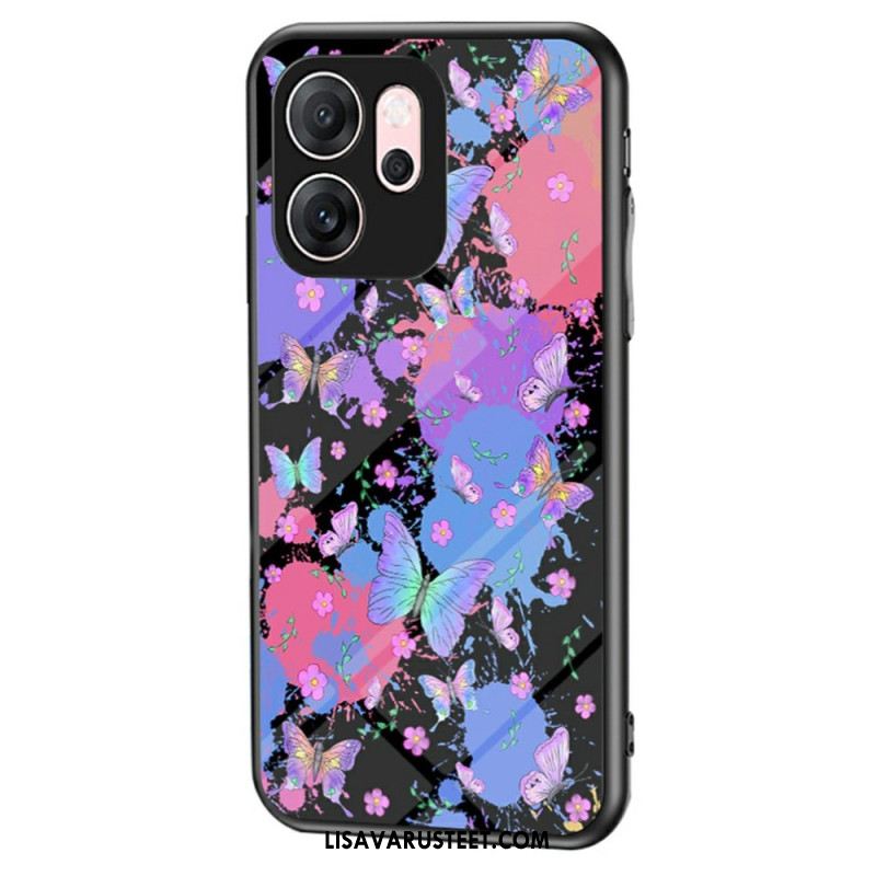 Kuori Oppo Reno 14f 5g Perhoskuvioinen Karkaistu Lasi