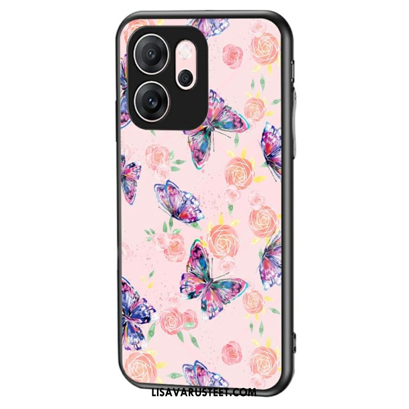 Kuori Oppo Reno 14f 5g Perhoskuvioinen Karkaistu Lasi