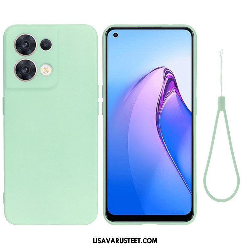 Kuori Oppo Reno 8 Suojaketju Kuori Strappy Nestemäinen Silikoni