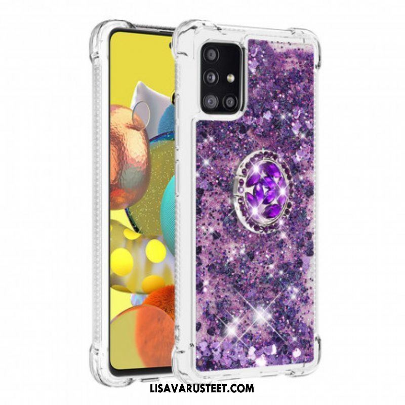 Kuori Samsung Galaxy A51 5G Paljetteja Rengastuella