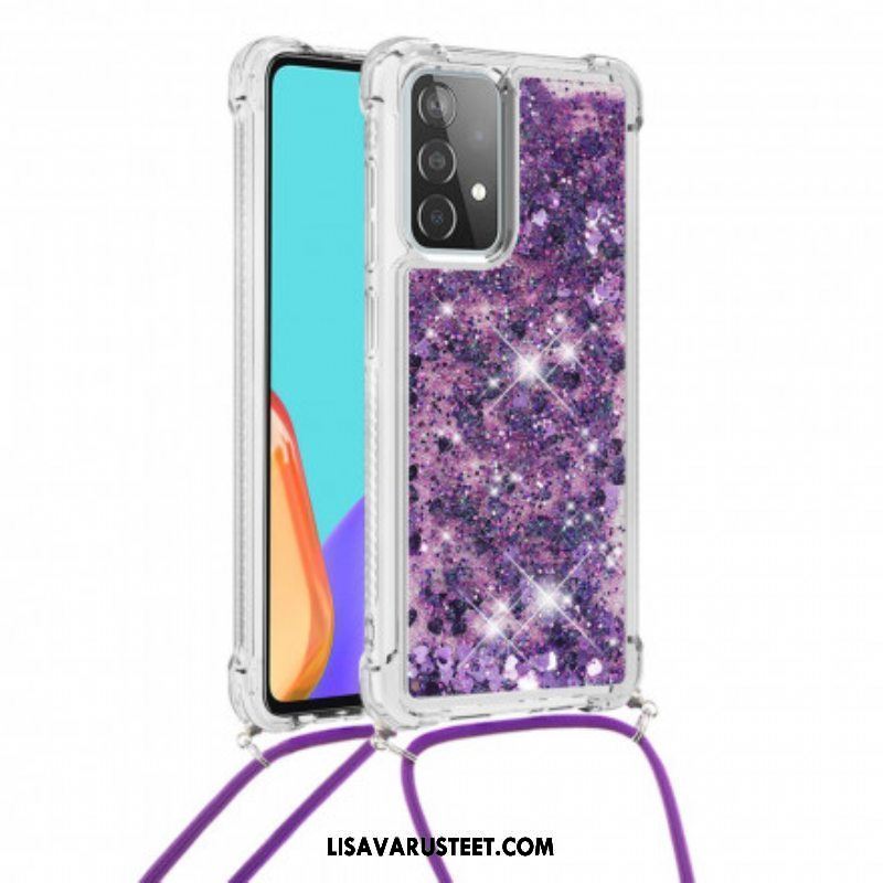 Kuori Samsung Galaxy A52 4G / A52 5G / A52s 5G Paljetteja Kiristysnyörillä