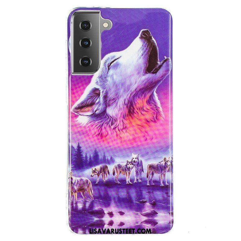 Kuori Samsung Galaxy S21 5G Fluoresoiva Wolf-sarja