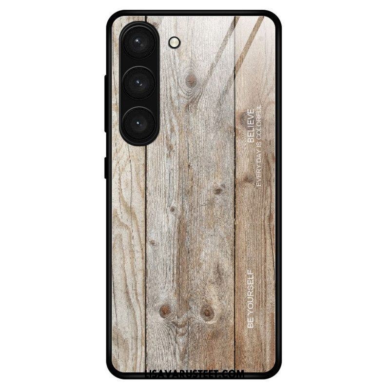 Kuori Samsung Galaxy S23 Plus 5G Wood Design Karkaistu Lasi